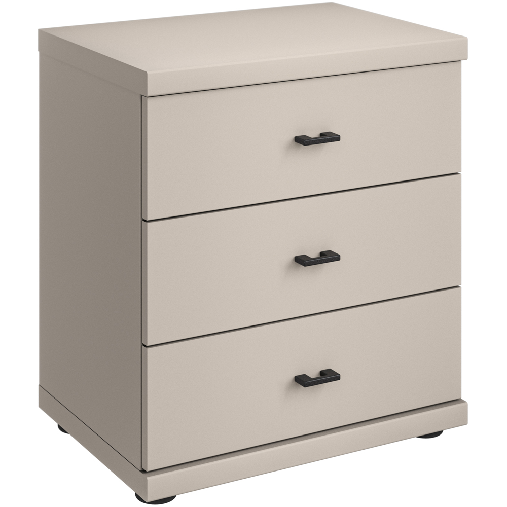 Homebase Cortiva Champagne and Slate 3 Drawer Bedside Table Image 2