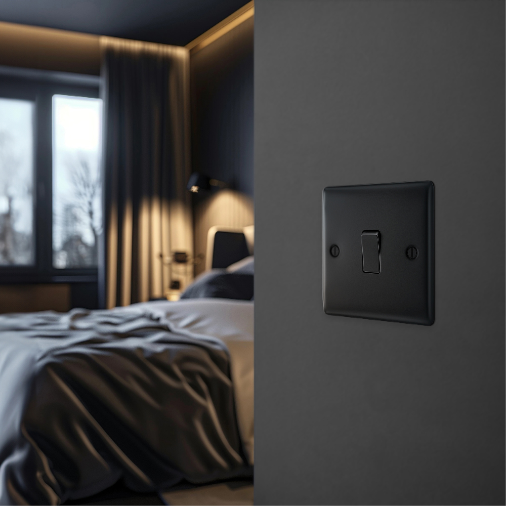 BG Nexus 2 Way 20A Matt Black Single Switch 5 Pack Image 2