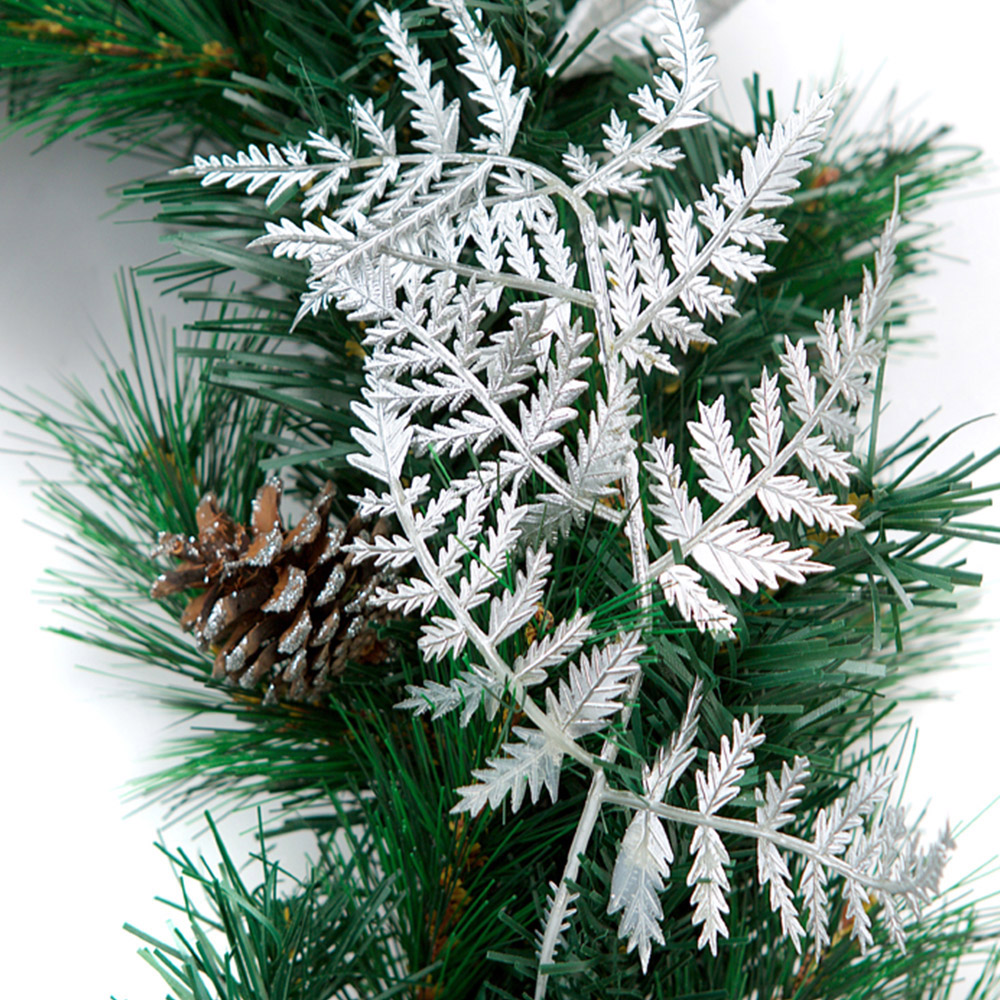 Best Artificial White and Silver Christmas Garland 370cm Image 7