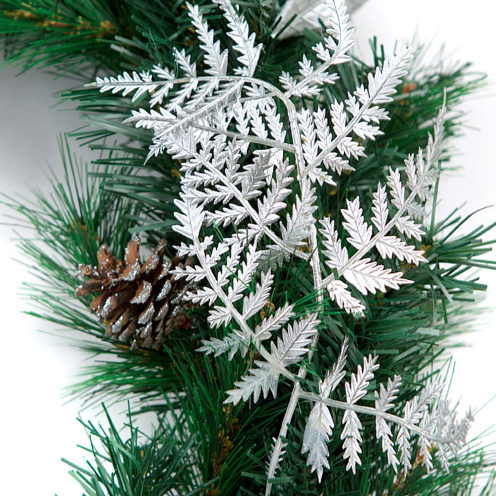 Best Artificial White and Silver Christmas Garland 270cm Image 7