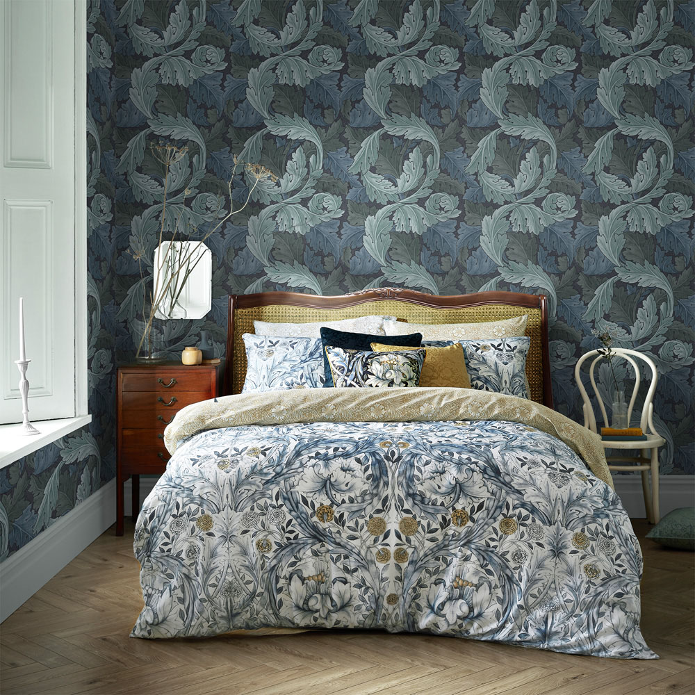 William Morris At Home Acanthus Blue Wallpaper Image 3