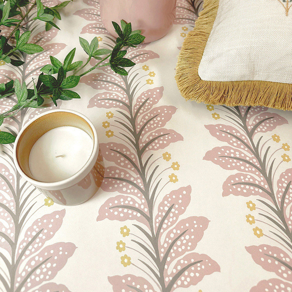 Belmont House Pink Daisy Stripe Wallpaper Image 3