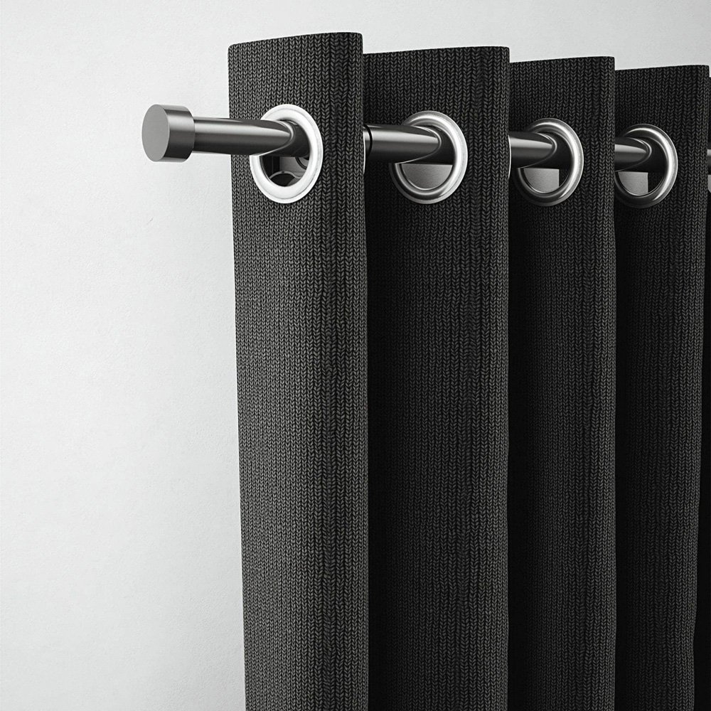 Rothley 125-216cm Gunmetal Extendable Stud Finials Curtain Pole Image 2