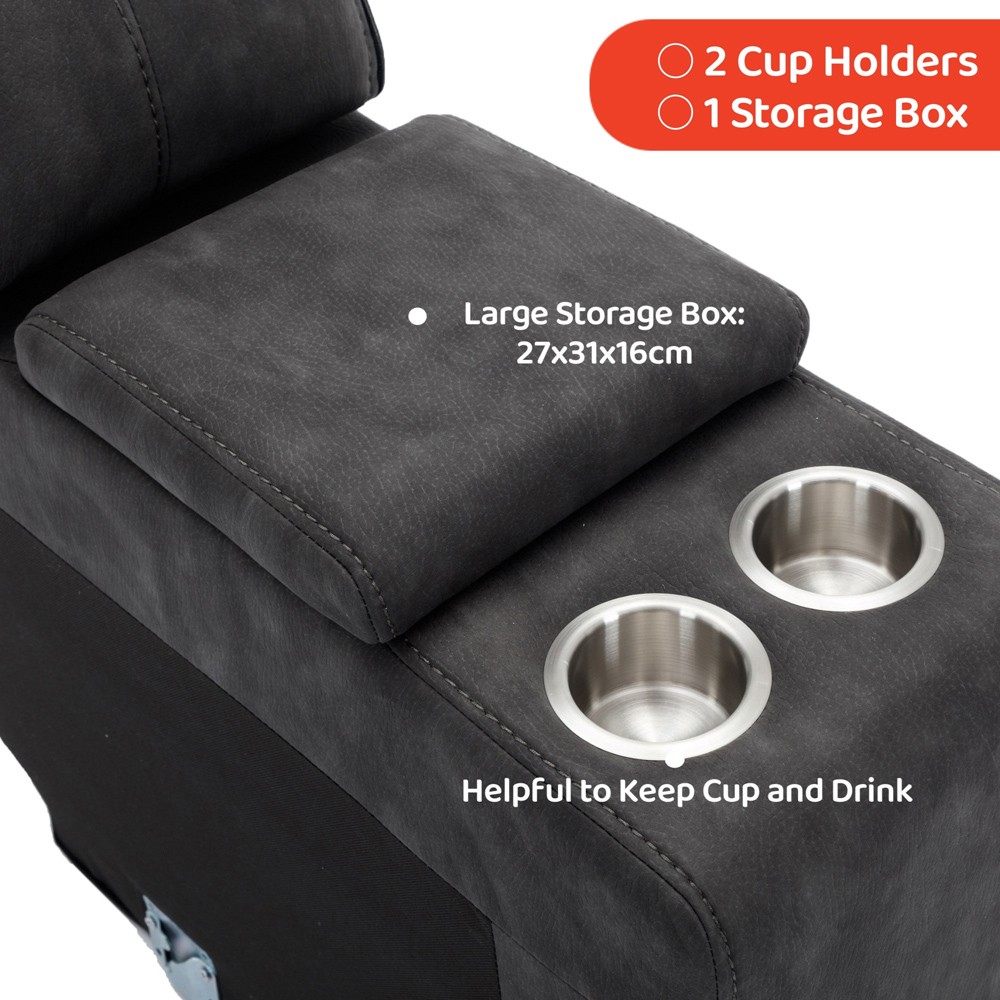 Furniture One 4 Seater Dark Grey Power Corner Recliner Sofa Set Image 5