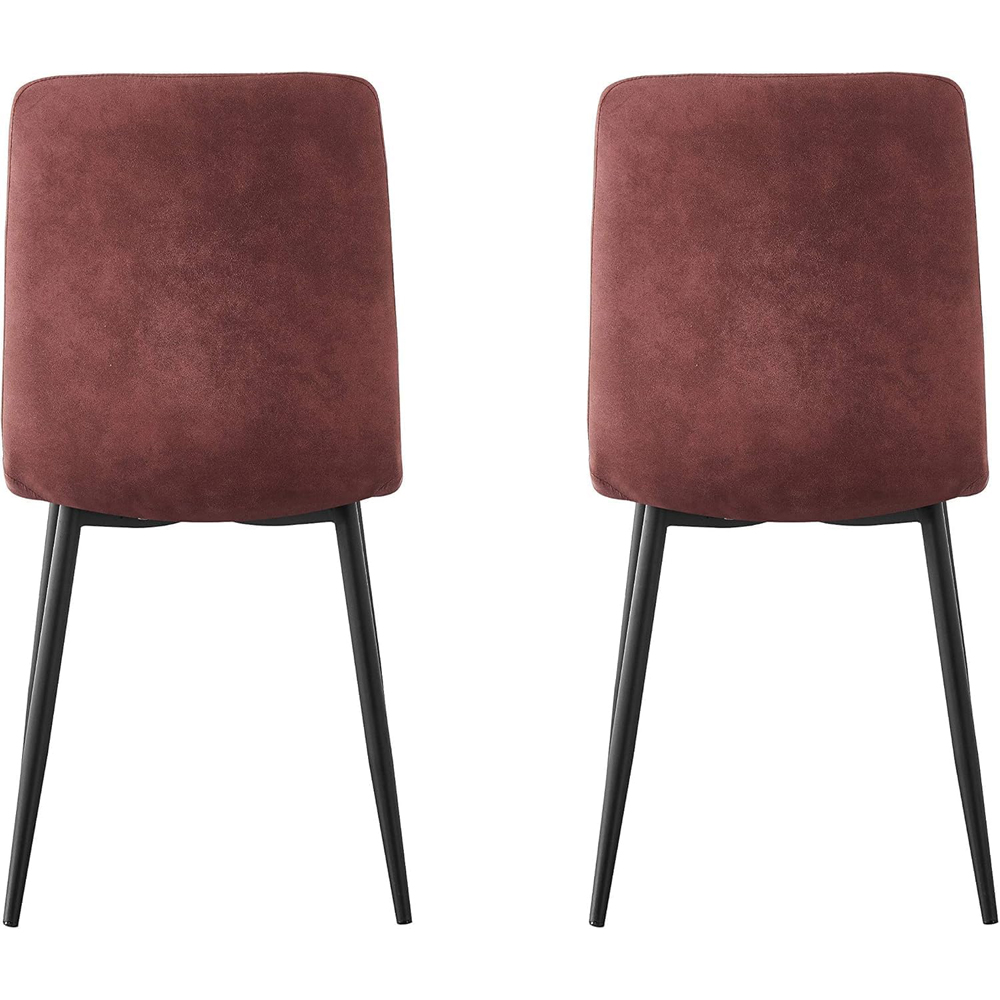 Henri Set of 2 Pink Faux Suede Leather Dining Chair Image 4
