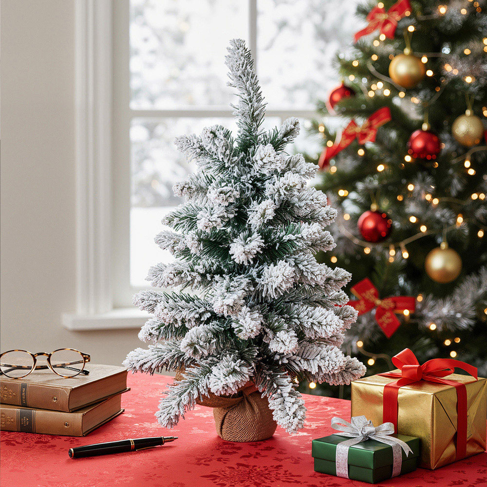 Living and Home Mini Flocked Artificial Christmas Tree 2.1ft Image 2