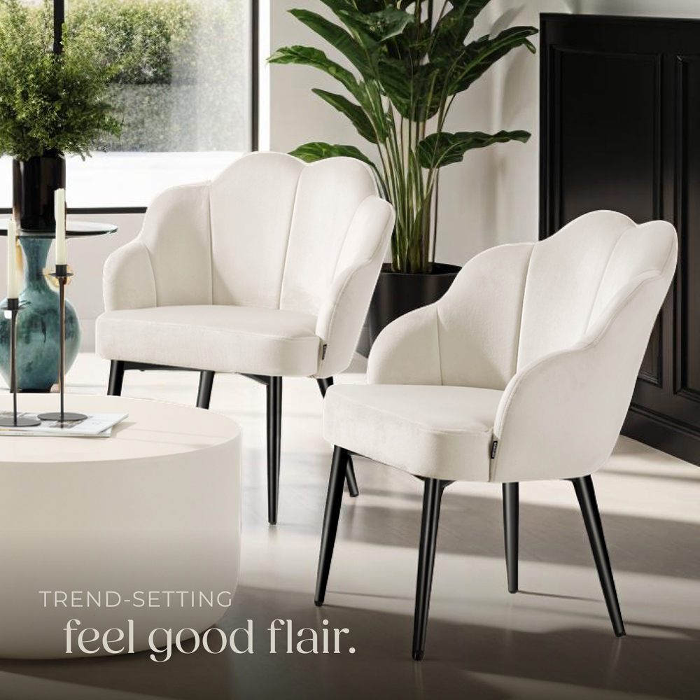 tectake Doe Set of 6 Black Woven Fabric Armchair Image 8