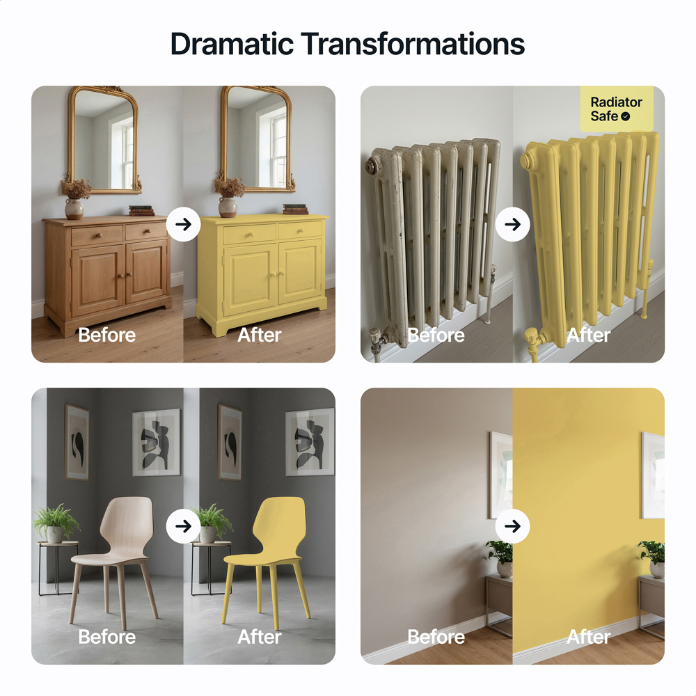 Hemway Custard Yellow Furniture and Walls Matt Chalk Paint 1L Image 5