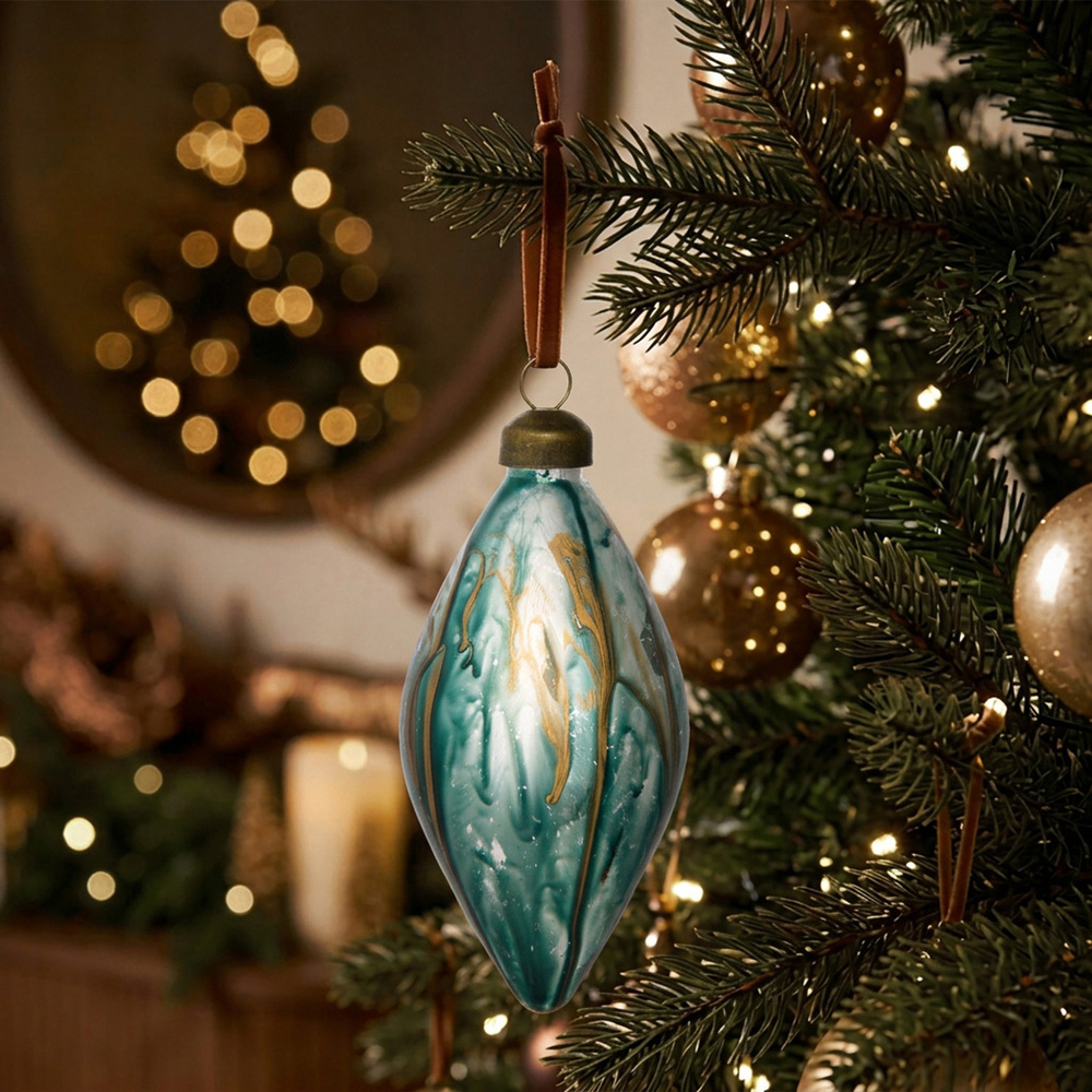 Emerald Petrol Effect Bauble - Green Image 2