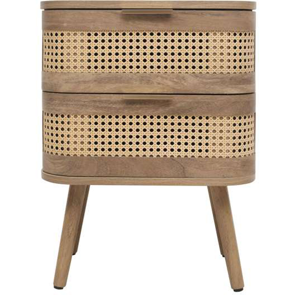 Birlea Noah 2 Door Rattan Effect Bedside Table Image 2