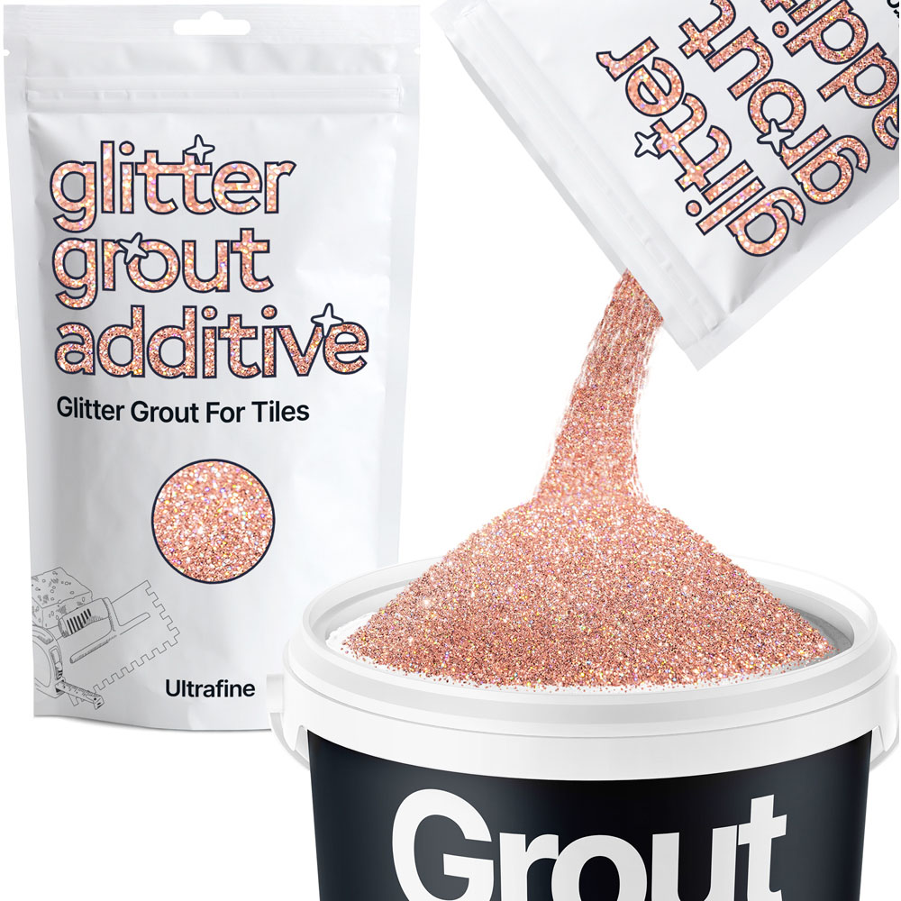 Hemway Glitter Rose Gold Holographic Ultrafine Tile Grout Additive 100g Image 2