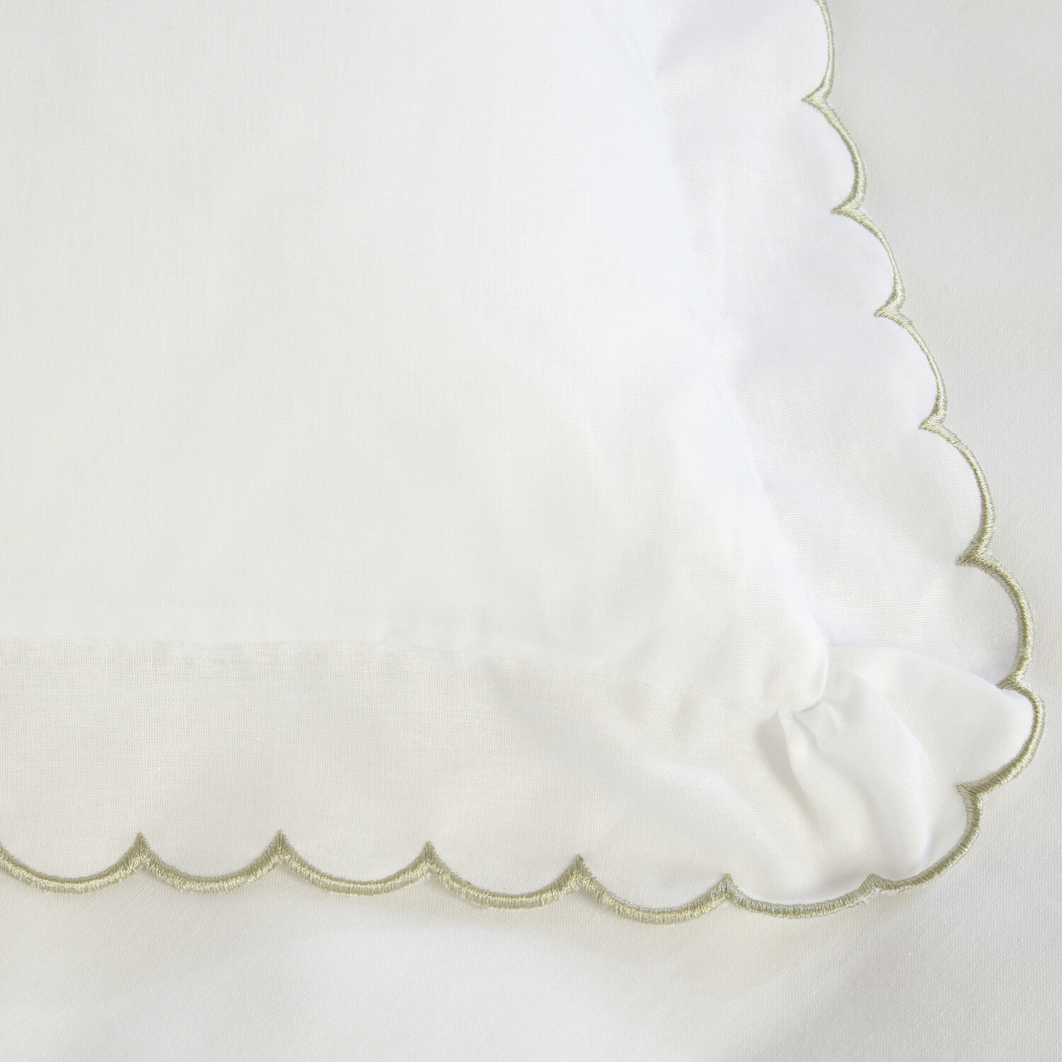 Scallop Edge Duvet Set Green King Image 2