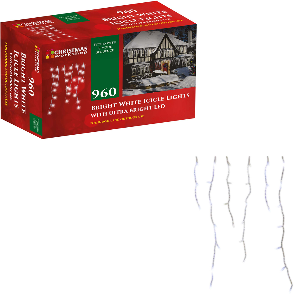 The Christmas Workshop 960 White LED Icicle String Light Image 3