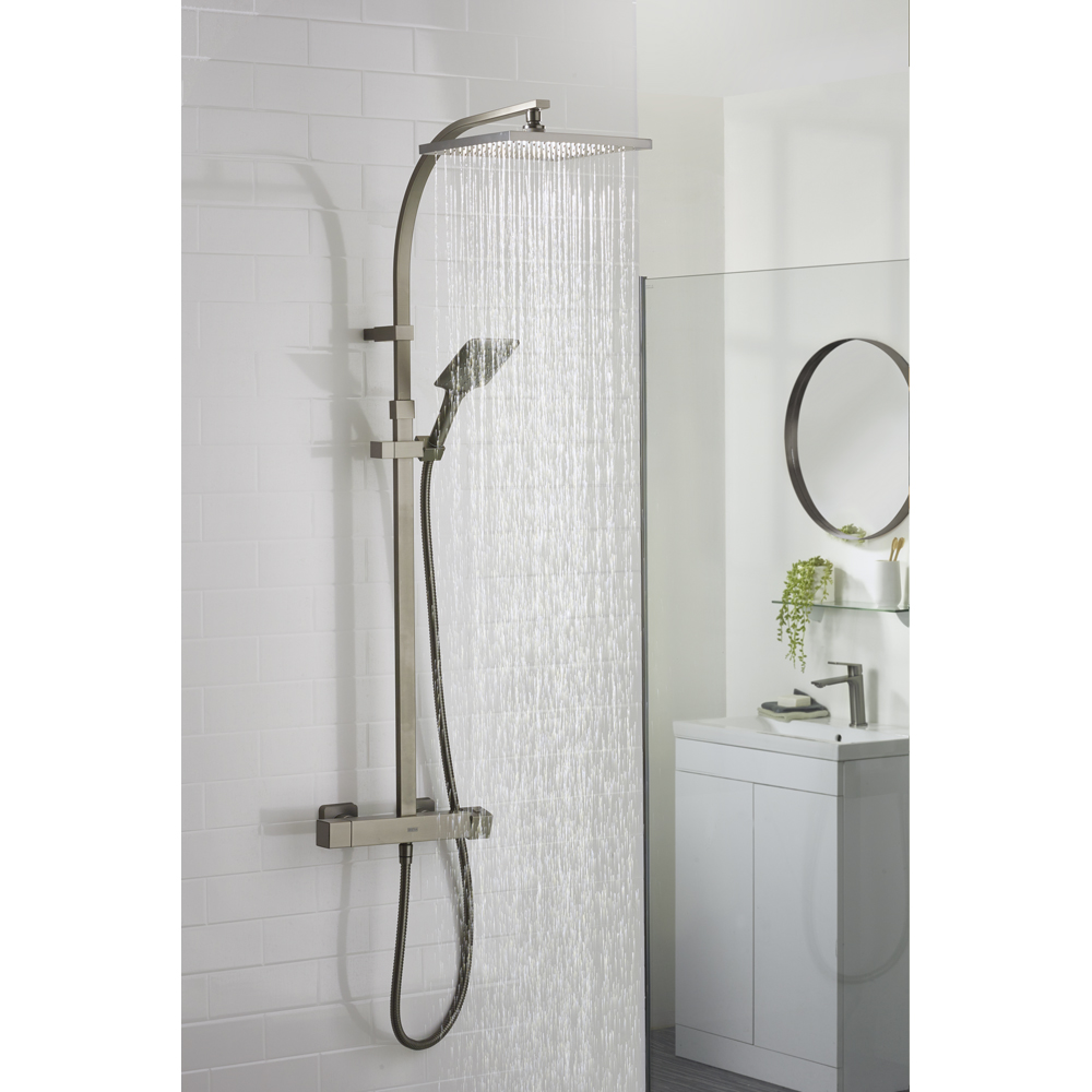 Bristan Quadrato Gunmetal Grey Cool Touch Thermostatic Bar Shower with Handset Image 7
