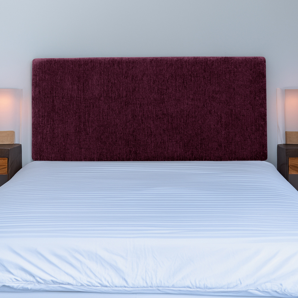 Bedmaster Valencia King Size Aubergine Chenille Plain Headboard Image 1