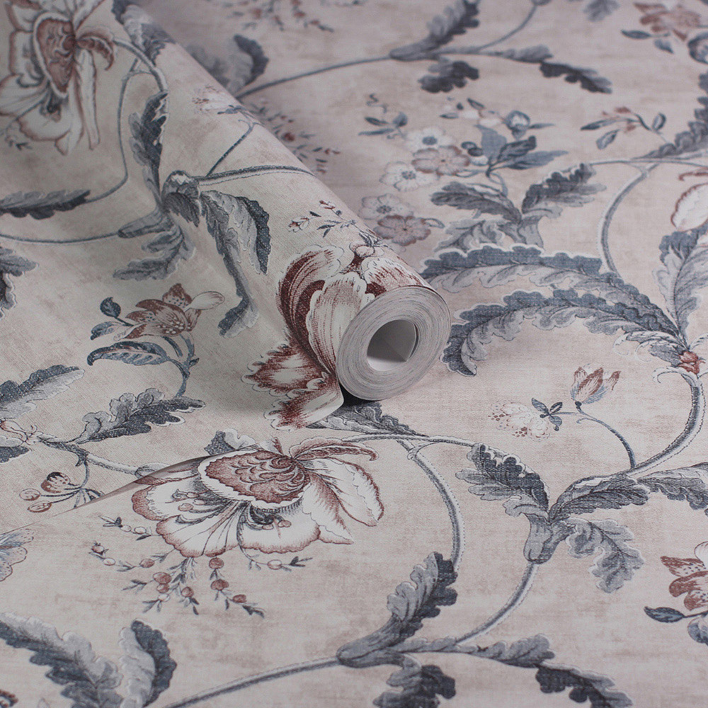 Esselle Home Tapestry Floral Vermilion Blue Wallpaper Image 2