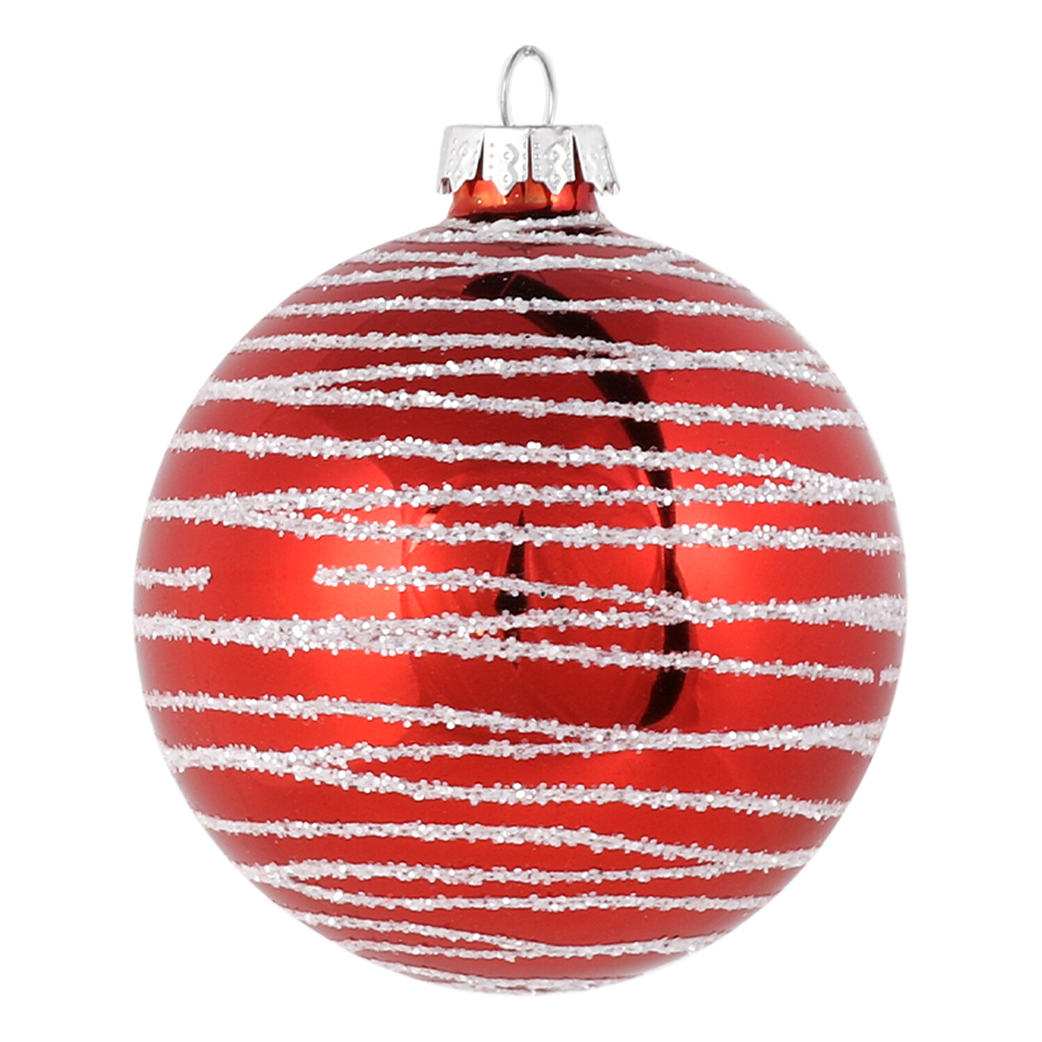 Single Candy Cane Lane Red and White Bauble in Assorted styles Image 2