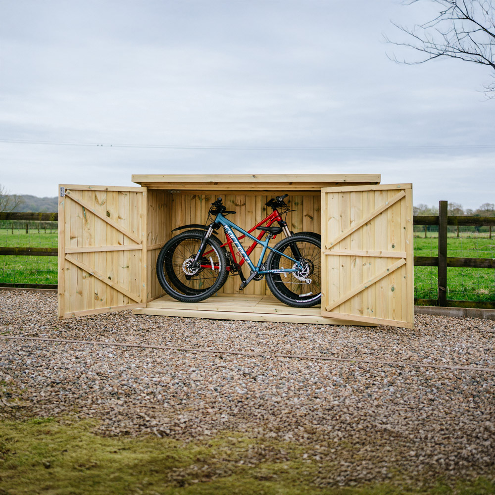 The Garden Village Chipping 7 x 3ft Small Bike Shed Image 3