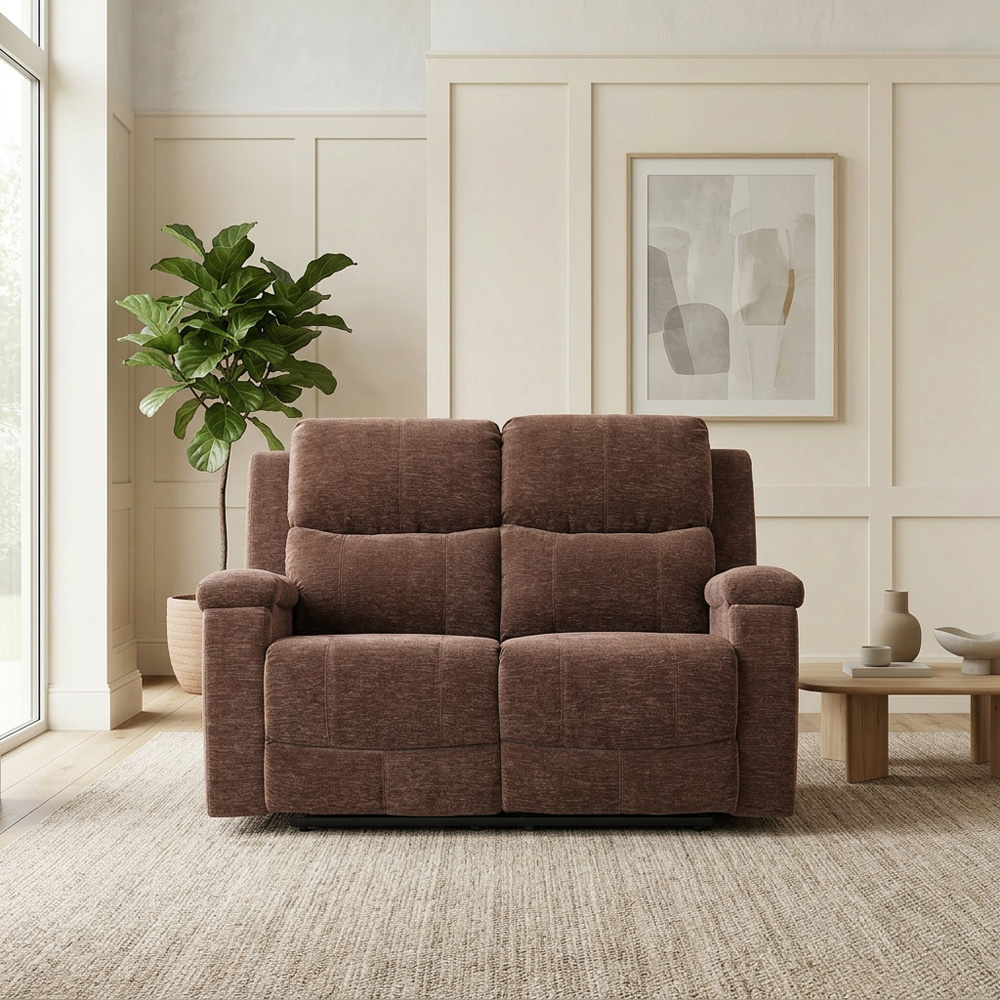 Ledbury 2 Seater Recliner Sofa Dark Brown Image 2