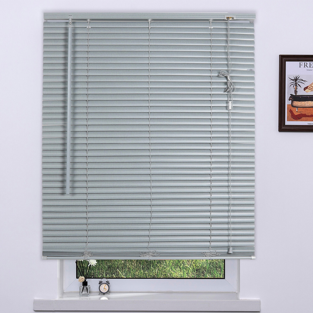 PVC Venetian Blind Grey Linen 152 x 45cm Image 1