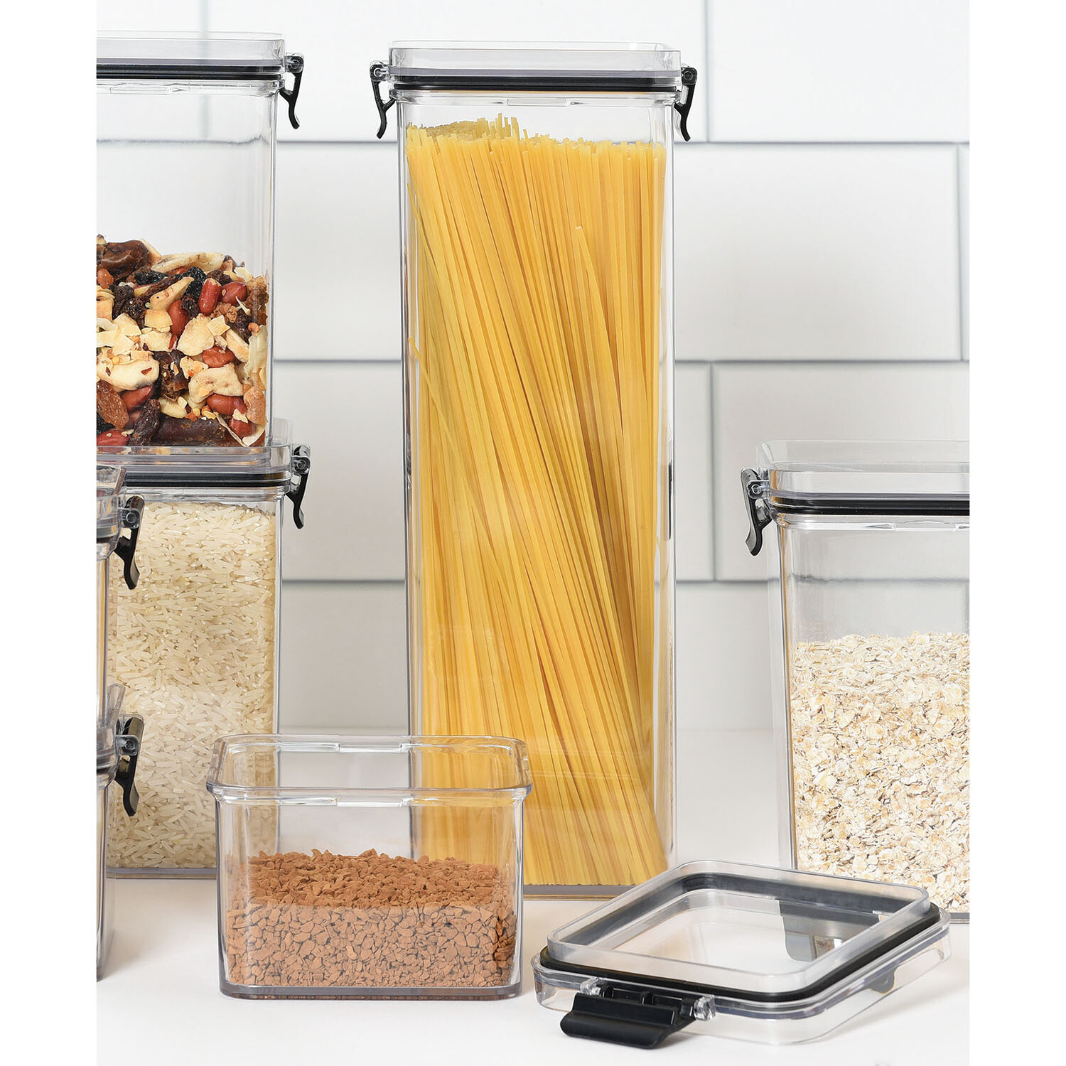 Set of 8 Airtight Food Containers - Clear Image 3