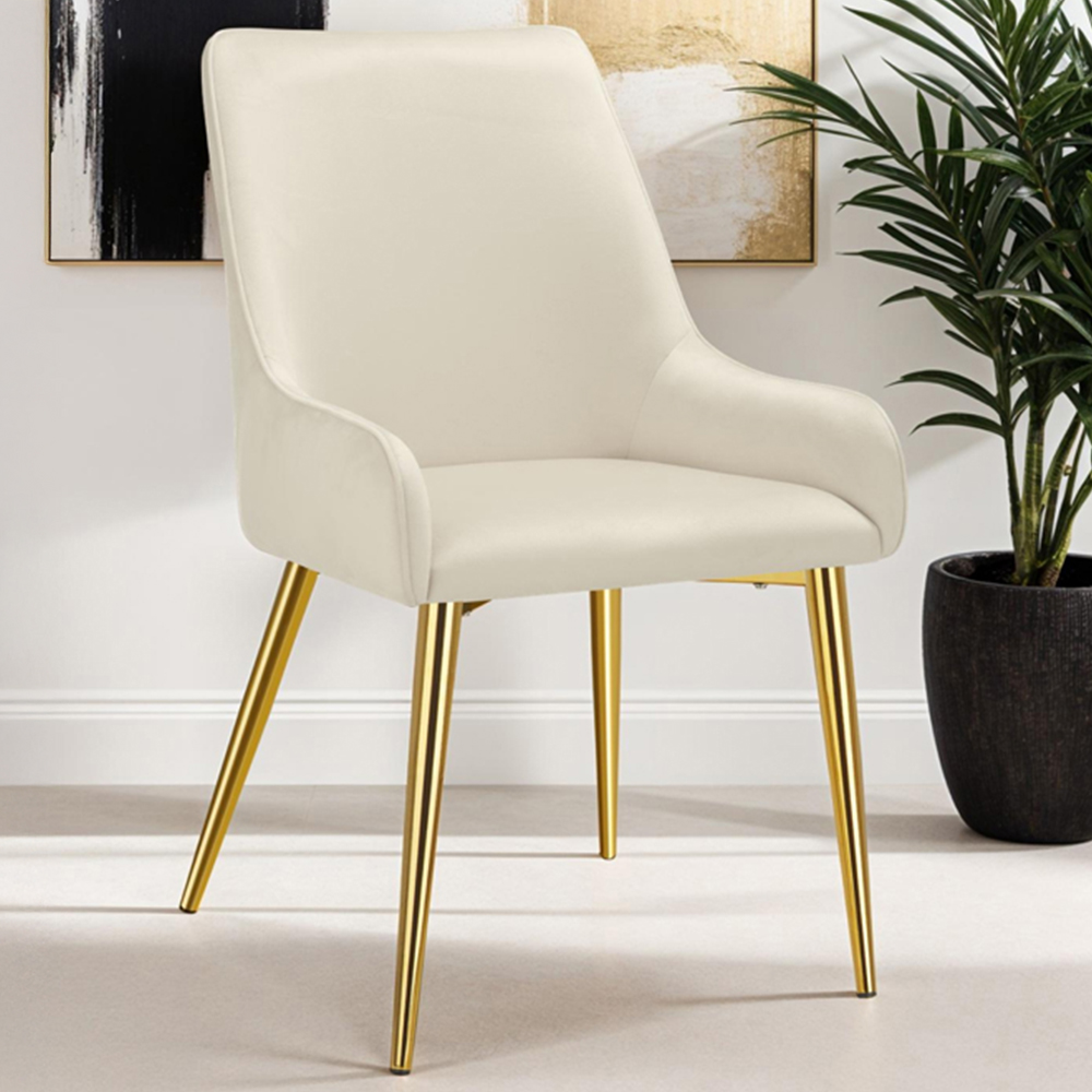 tectake Avane Set of 2 Beige Dining Chair Image 1