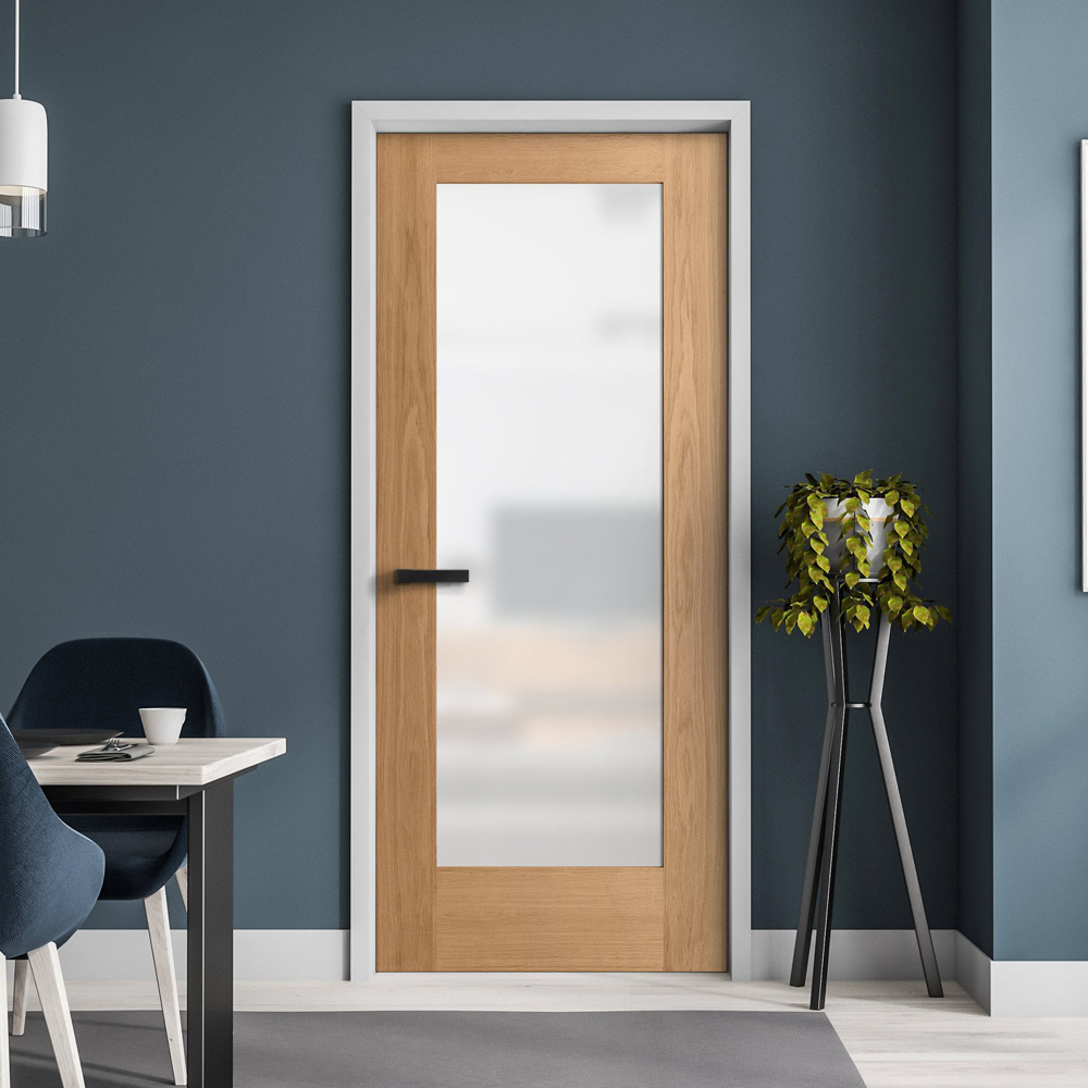 Oak Pattern 10 1 Light Obscure Glass Internal Door 1981 x 610 x 35mm Image 2