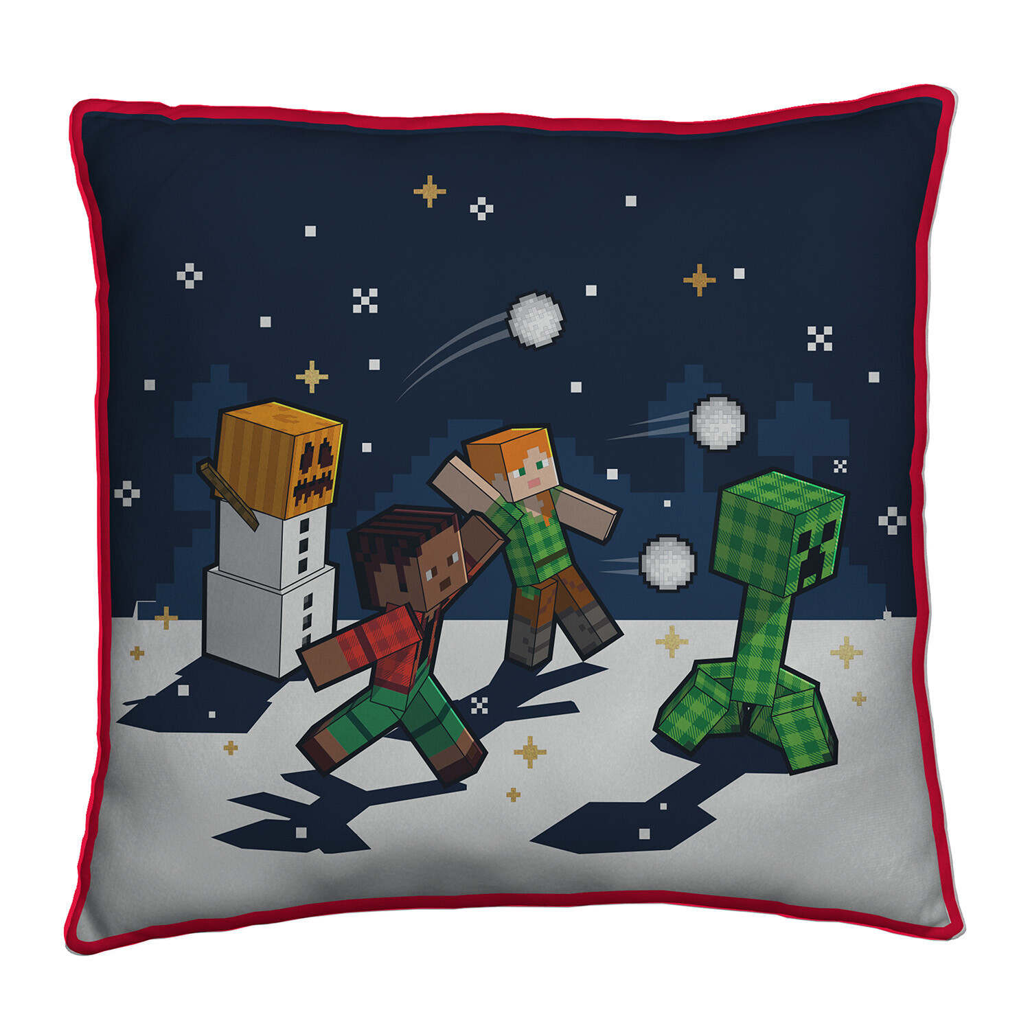 Minecraft Snowy Square Cushion - Multicolour Image 3