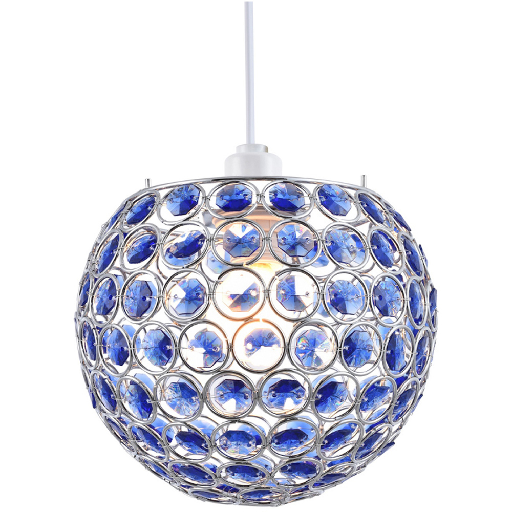 Happy Homewares Round Globe Small Blue Acrylic Bead Jewels Pendant Shade Image 3