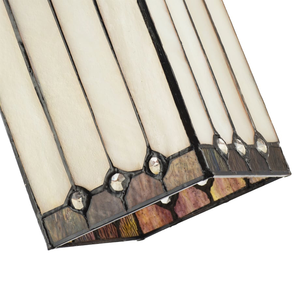 Happy Homewares Opal White Stained Glass Tiffany Pendant Shade Image 3