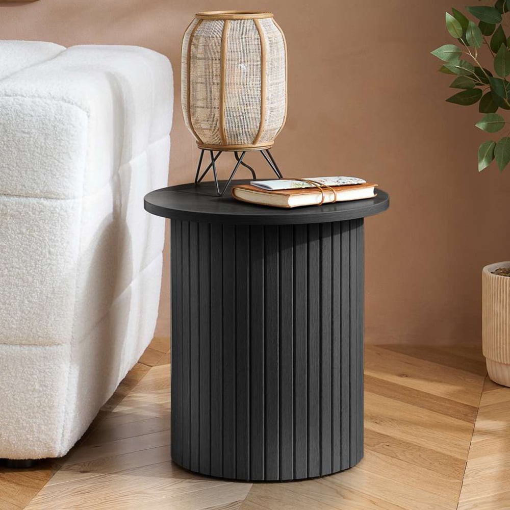 Birlea Axel Fluted Black Side Table Image 8