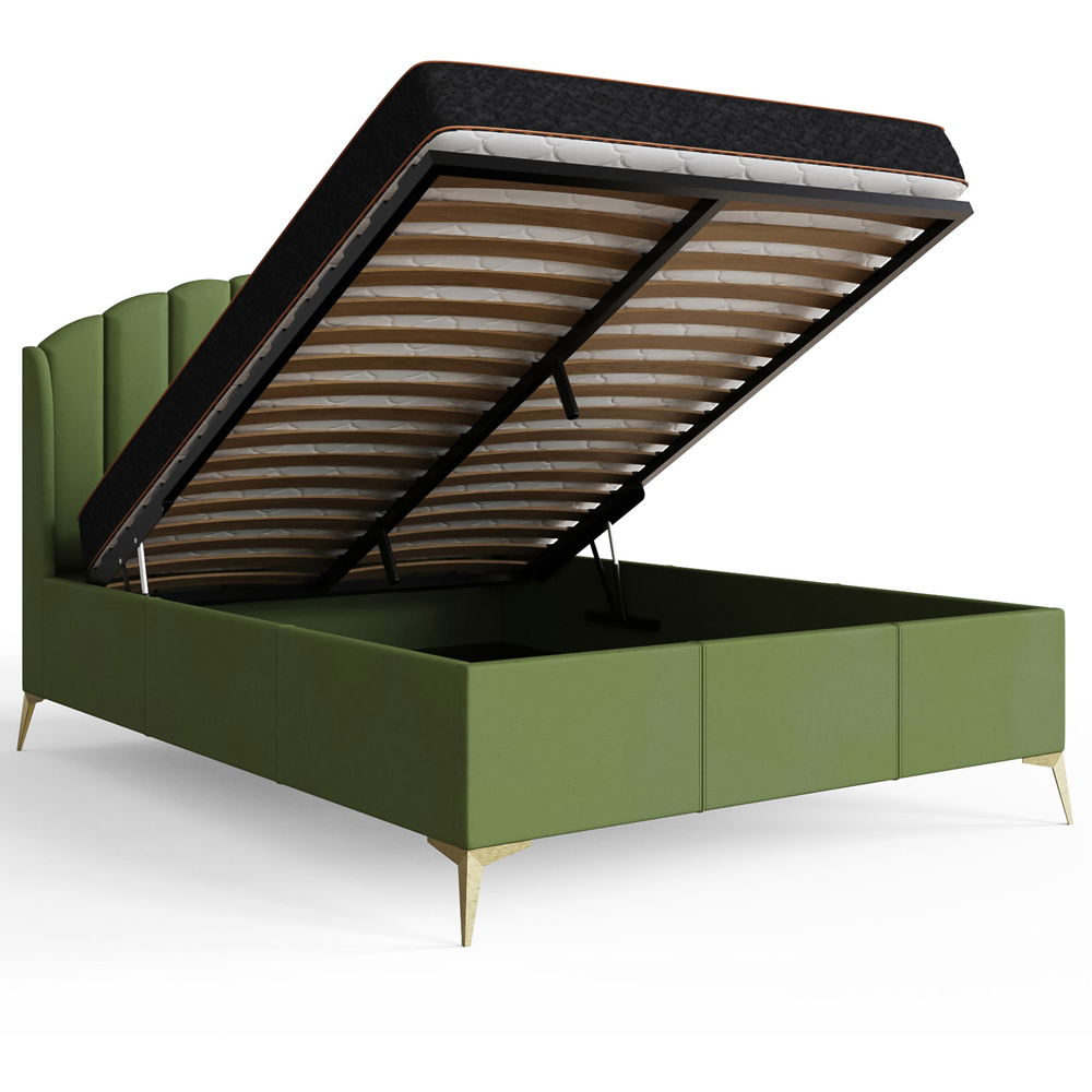 GFW Pettine King Size Green End Lift Ottoman Bed Image 5