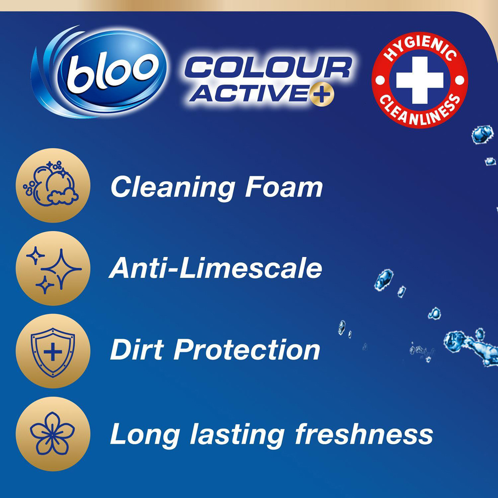 Bloo Colour Active Bleach Anti Limescale Toilet Rim Block 50g 6 Pack Image 6