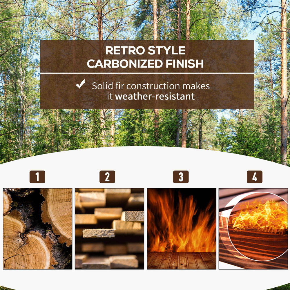 Outsunny Wooden Lawn Decor Stained Finish Arc Garden Bridge Image 6