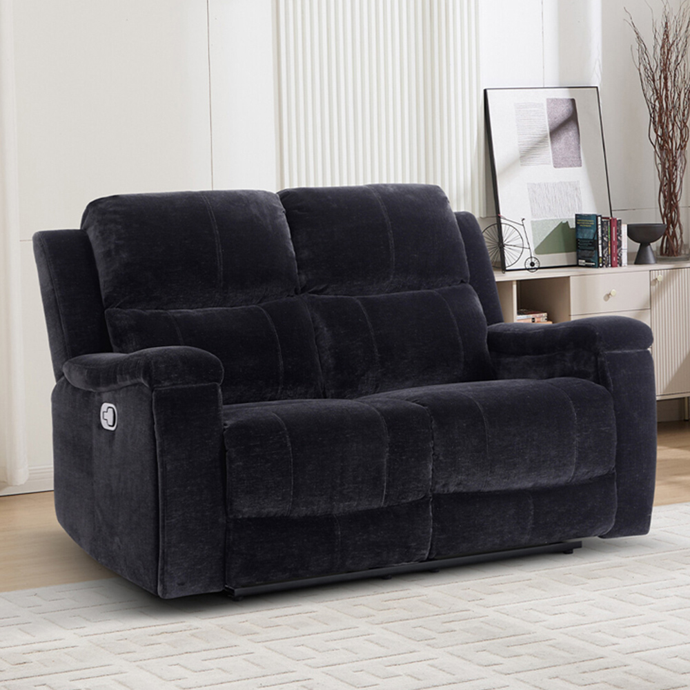Ledbury 2 Seater Recliner Sofa Black Image 4