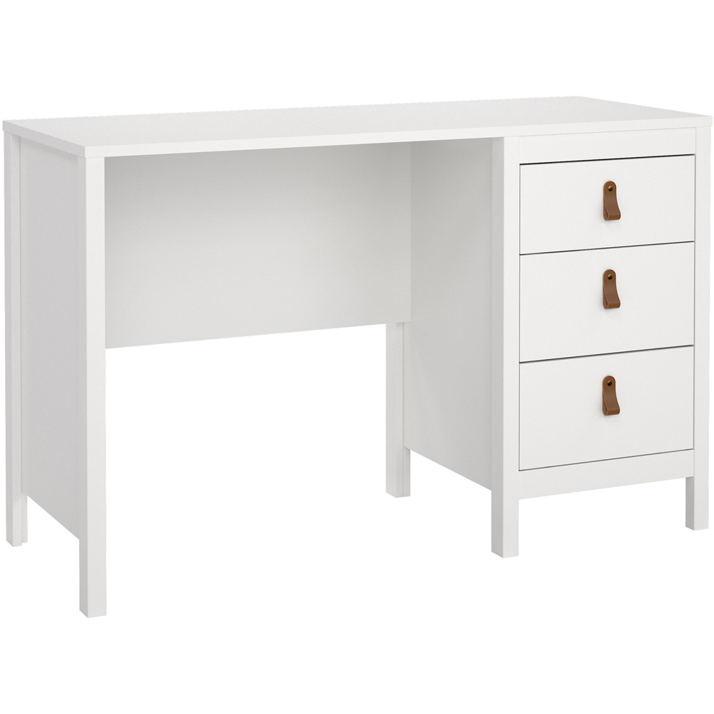 Florence Barcelona 3 Drawers Desk White Image 2