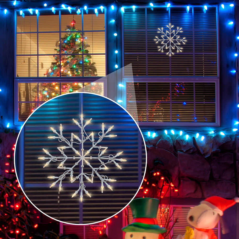 The Christmas Workshop 35 Warm White LED Snowflake Light Image 2