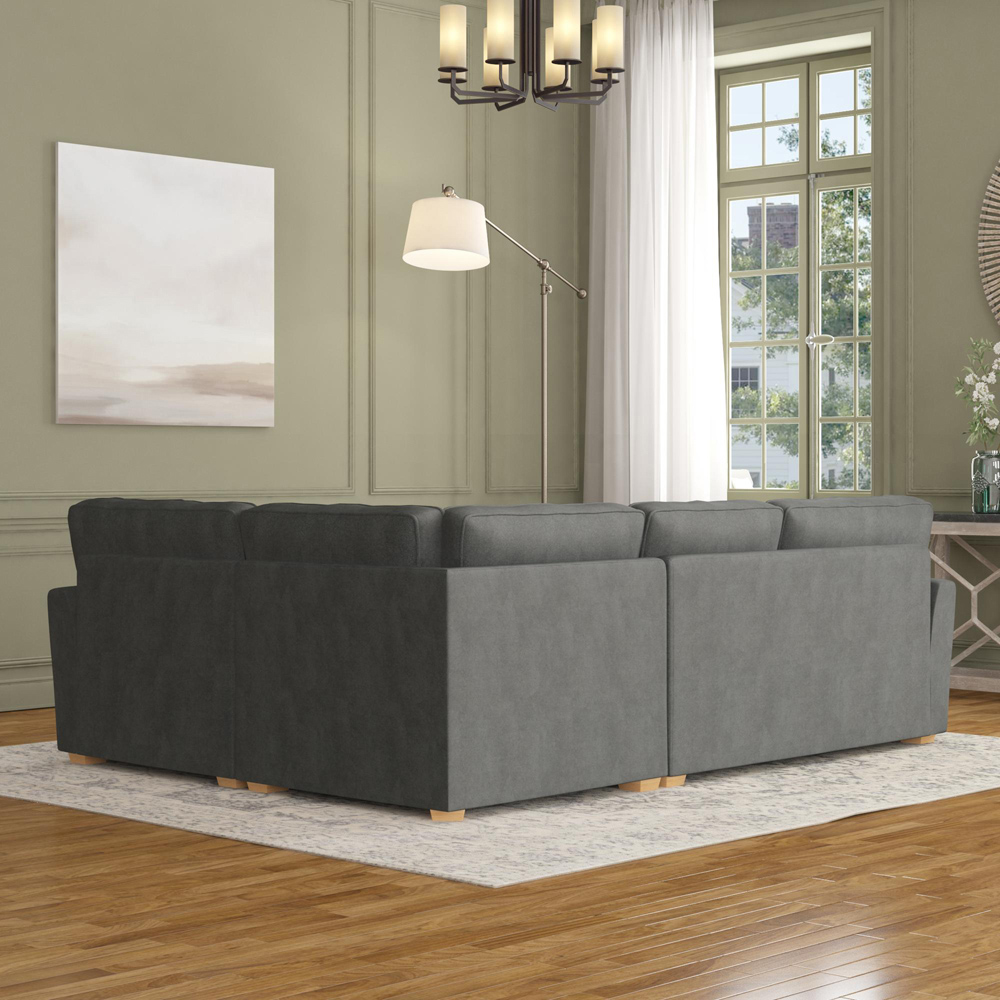 Wendleberry 3 Seater Steel Plush Velvet Fixed Back Right Hand Corner Sofa Image 6