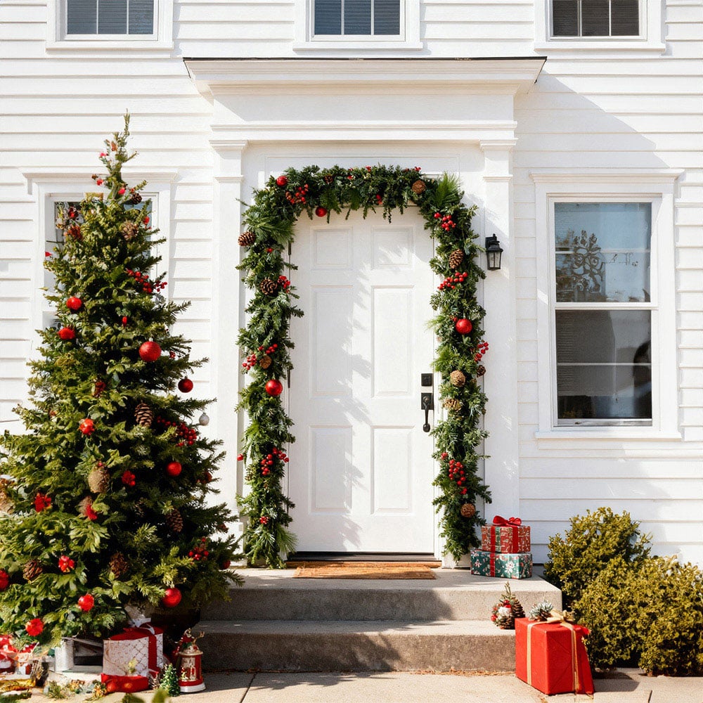 Living and Home LED Christmas Wreath with Berries Ornaments and Pinecone 270cm Image 7
