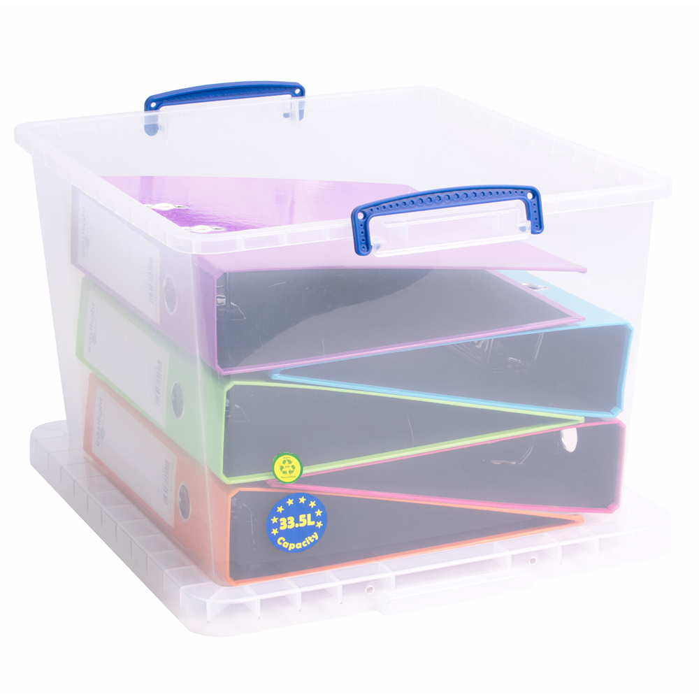 Pack of 3 Really Useful Storage Boxes Clear Image 3