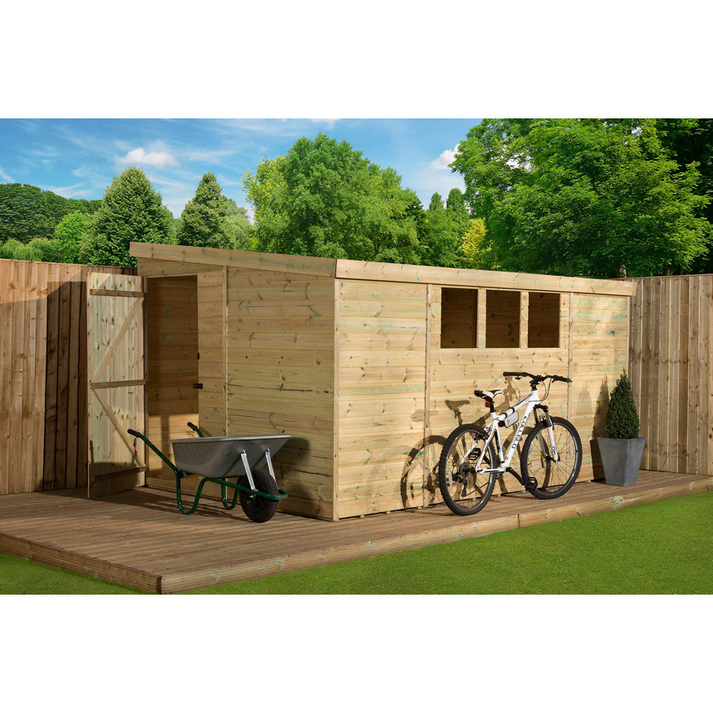 Empire Sheds 3000 10 x 8ft Tongue and Groove Wooden Pent Garden Shed Image 3