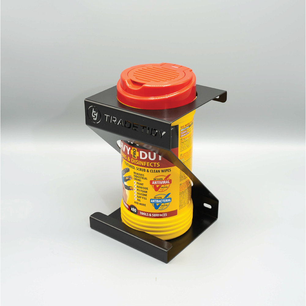 TradeTidy 2 Piece Black Steel Silicone Tube and Wipes Holder Set Image 4