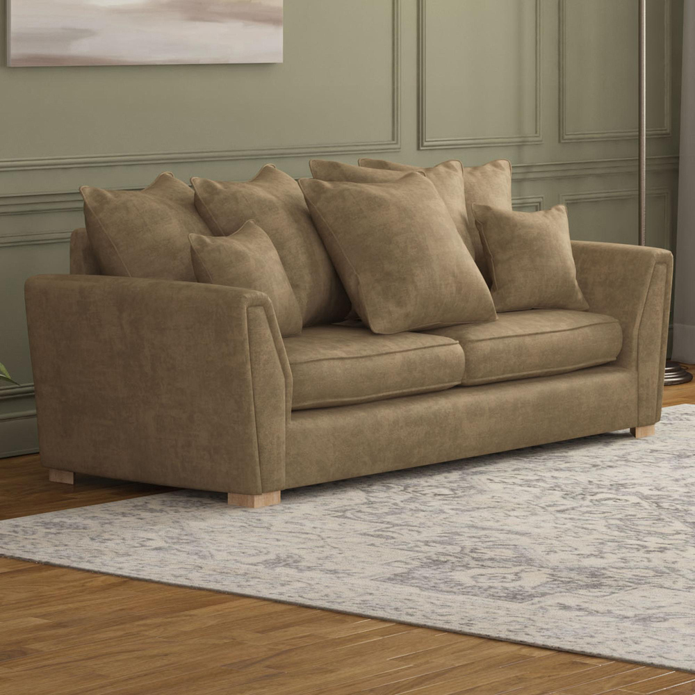 Wendleberry 5 Seater Mink Plush Velvet Scatter Back Sofa Set Image 5