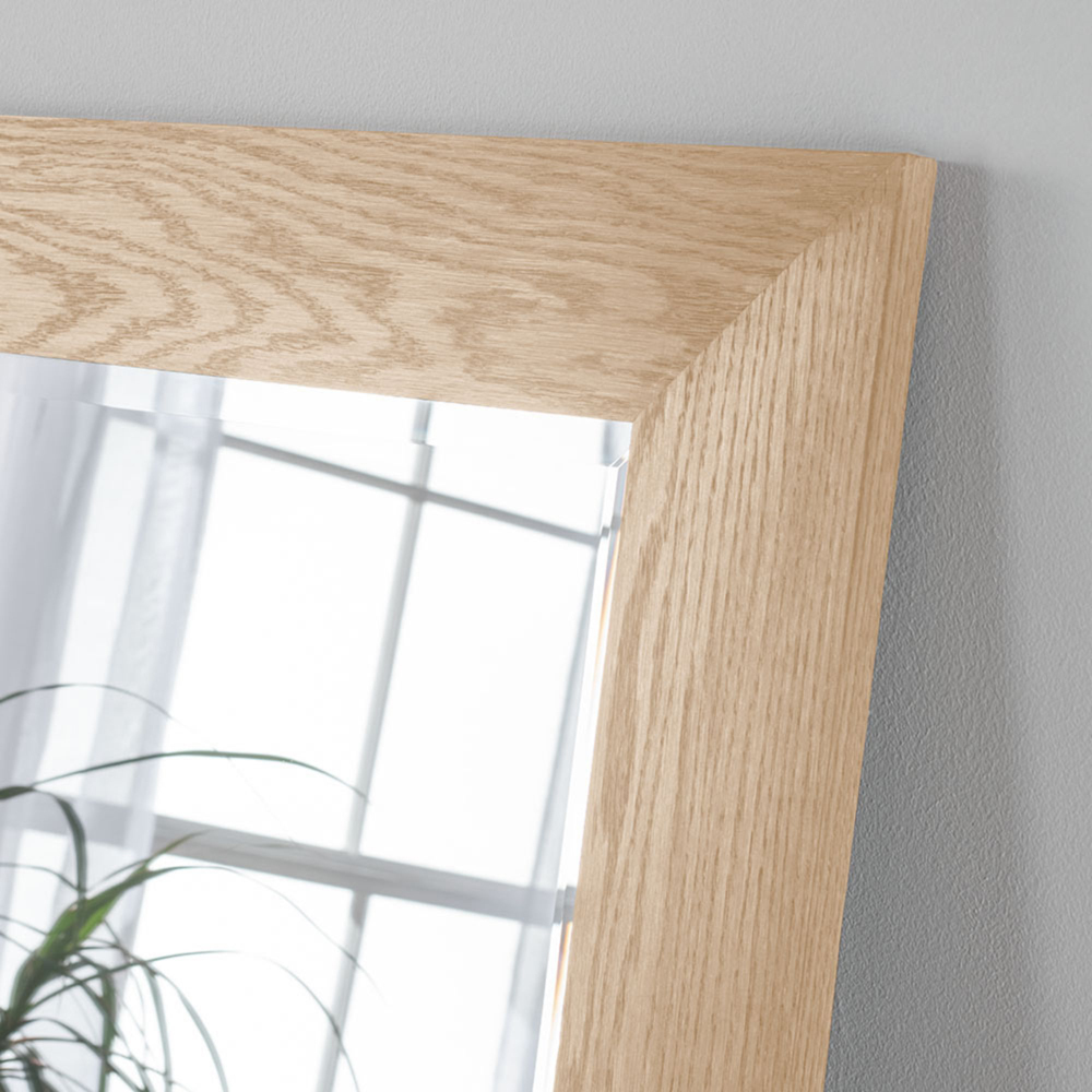 Yearn Bevelled Oak Effect Framed Wall Mirror 68 x 93cm Image 3