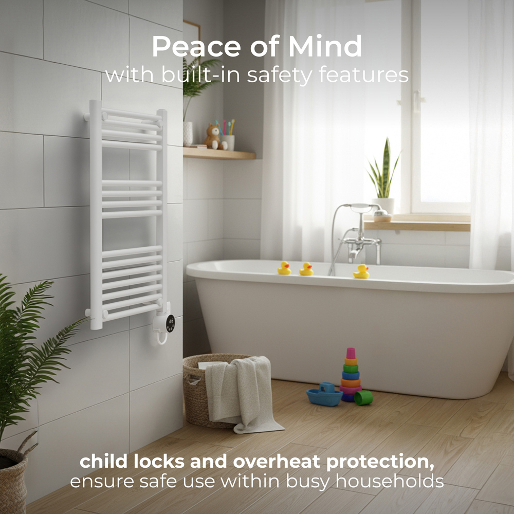 Masterplug SmartEnergy Thermaline White Heated Towel Rail 800 x 500mm Image 7