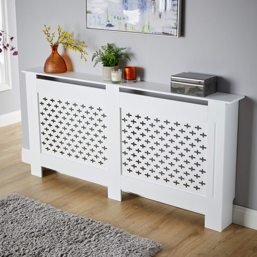Home Source Crofton White Radiator Cover Unit XL Image 2