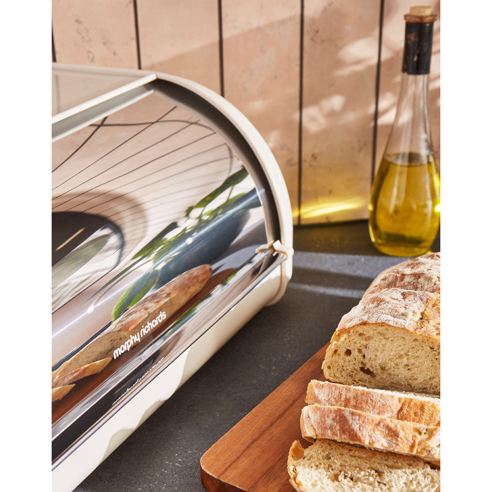 Morphy Richards Equip 12L Cream Roll Front Bread Bin Image 6