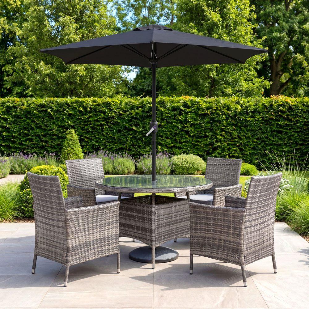 Charles Bentley Black Metal Crank Parasol 2m Image 3