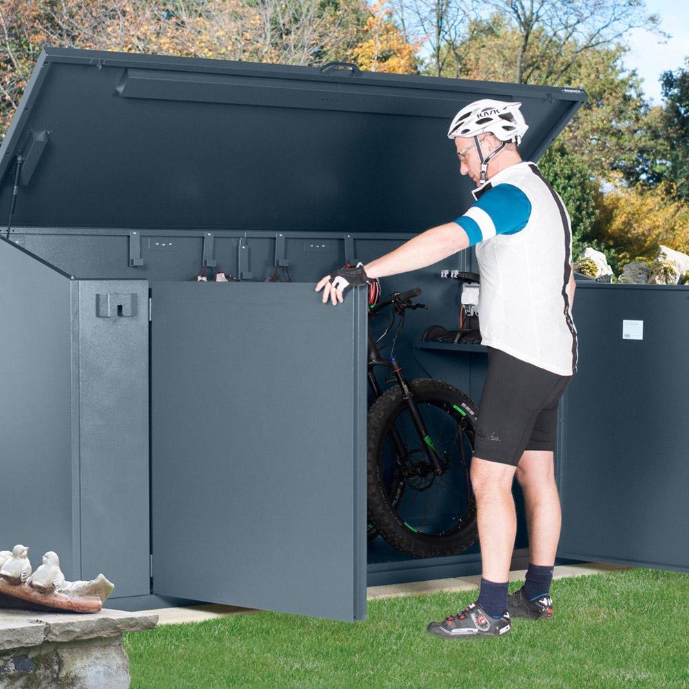 Asgard Access E Plus 8 x 4ft Double Door Cream Bike Storage Shed Image 5