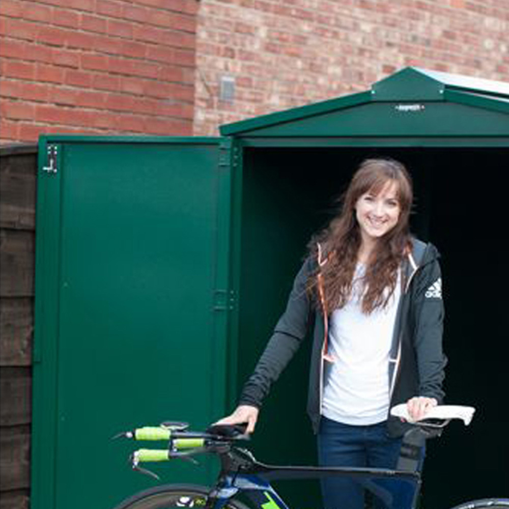 Asgard Centurion 5 x 7ft Double Door Green High Security Bike Shed Image 7
